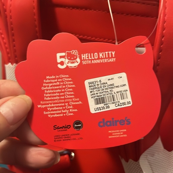 Red Hello Kitty Bookbag NWT - Picture 4 of 4